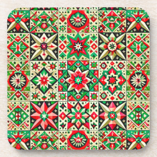 Colourful mosaic pattern coaster