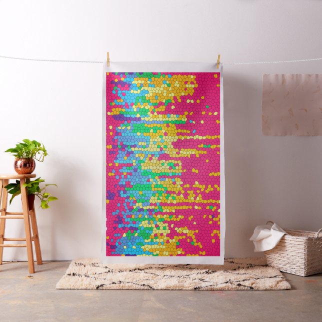 Colourful mosaic pattern fabric (In Situ)