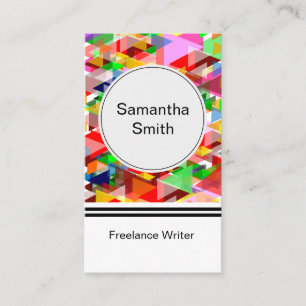 Colourful Mosaic Pattern Freelance Writer Business Card