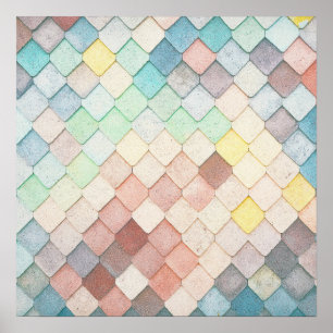 Colourful Mosaic Pattern Poster