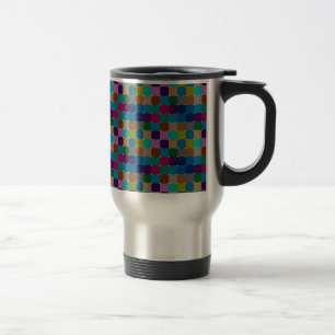 Colourful mosaic pattern travel mug