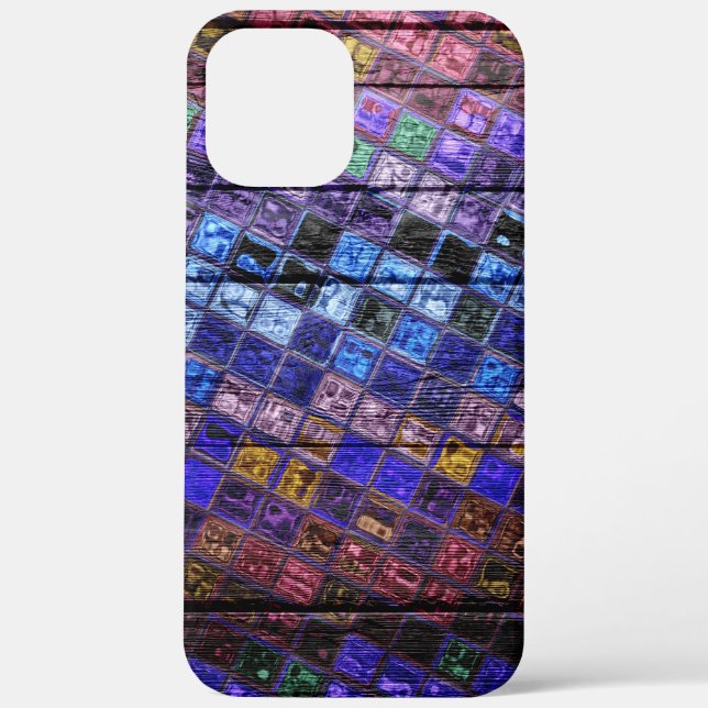 Colourful Mosaic Pattern Wood Look Case-Mate iPhone Case (Back)