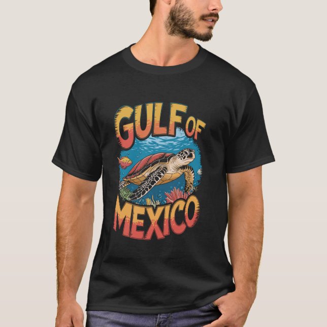Colourful Mosaic Sea Turtle - Gulf of Mexico T-Shirt (Front)