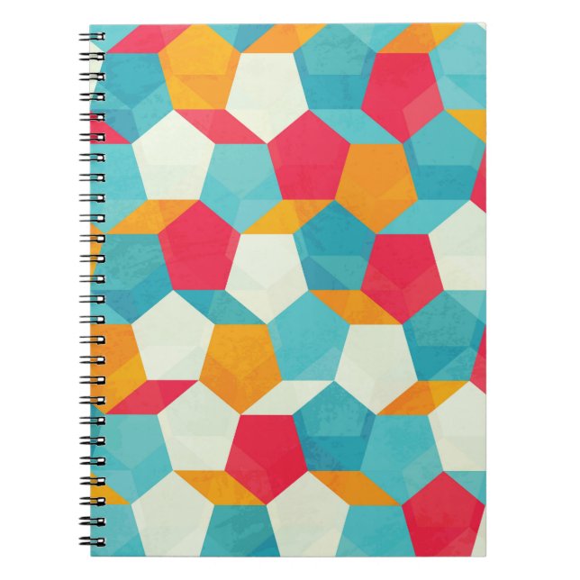 Colourful Mosaic, Seamless Artistic Pattern. Notebook (Front)