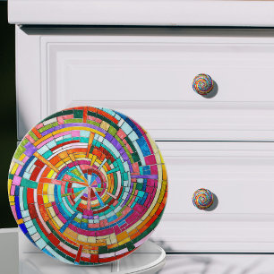 Colourful Mosaic Spiral Ceramic Knob