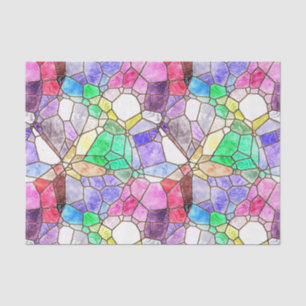 Colourful Mosaic Stained Glass Decoupage Tissue Paper