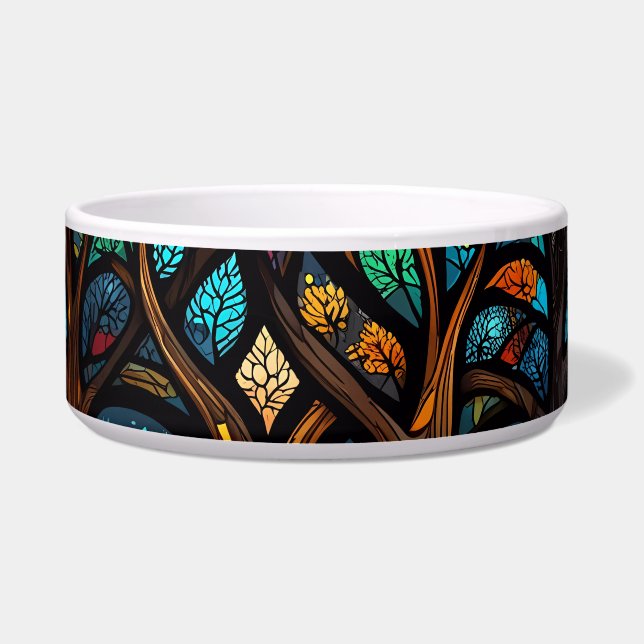 Colourful Mosaic Stained Glass Tree effect design (Front)