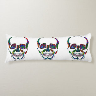 Colourful Mosaic Sugar Skull Body Pillow