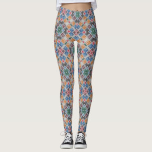 Colourful Mosaic Tile Pattern Leggings