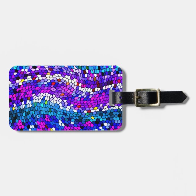 Colourful Mosaic Tile Pattern Luggage Tag (Front Horizontal)
