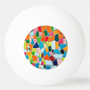 Colourful Mosaic Tiles Ping Pong Ball