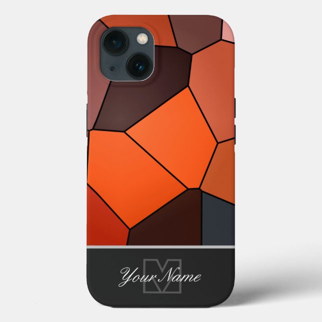 Colourful mosaic tiles with Monogram! Case-Mate iP iPhone Case (Back)