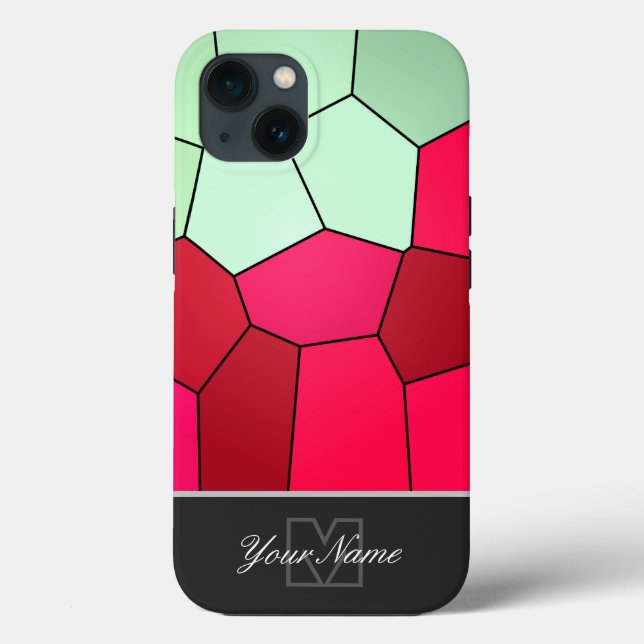 Colourful mosaic tiles with Monogram! Case-Mate iP iPhone Case (Back)