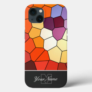 Colourful mosaic tiles with Monogram! iPhone 13 Case