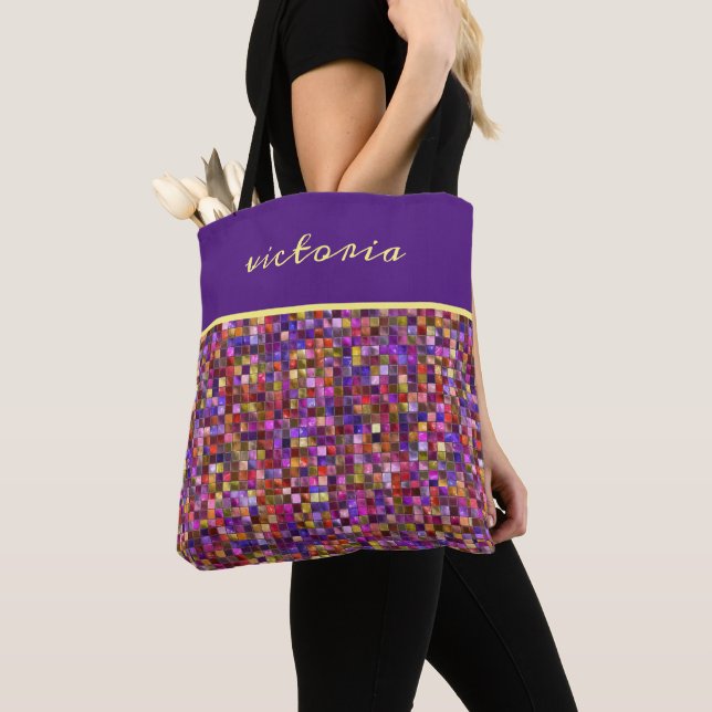 Colourful Mosaic Tote Bag (Close Up)
