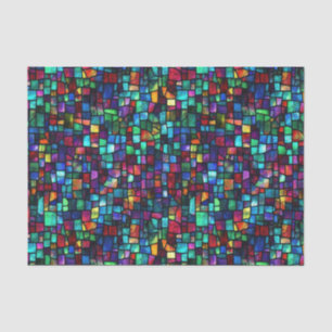 Colourful Mosaic Watercolor Stained Glass Decoupag Tissue Paper