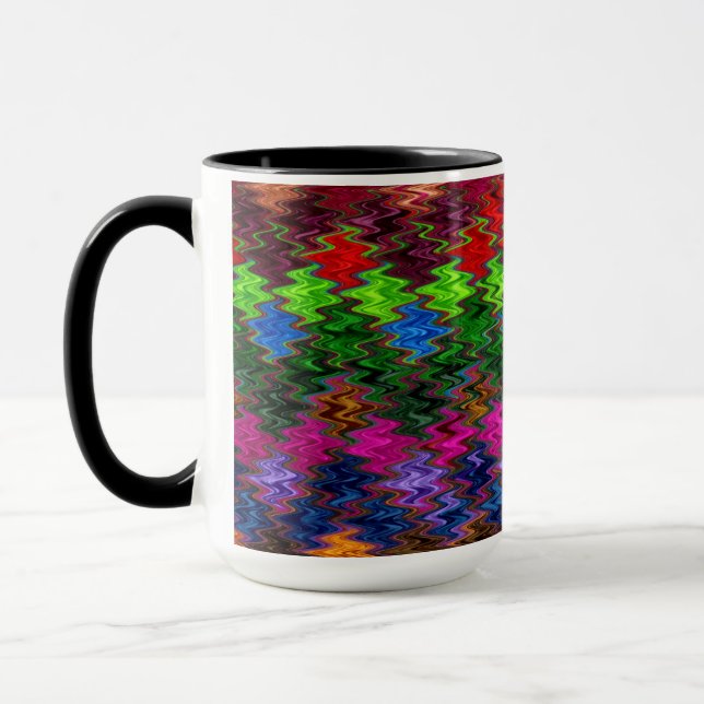 Colourful Mosaic Wave Pattern #2 Mug (Left)