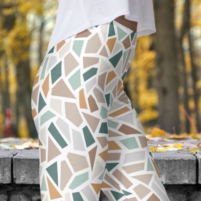 Colourful Mosiac Tile Print Leggings (Colorful Mosiac Leggings)