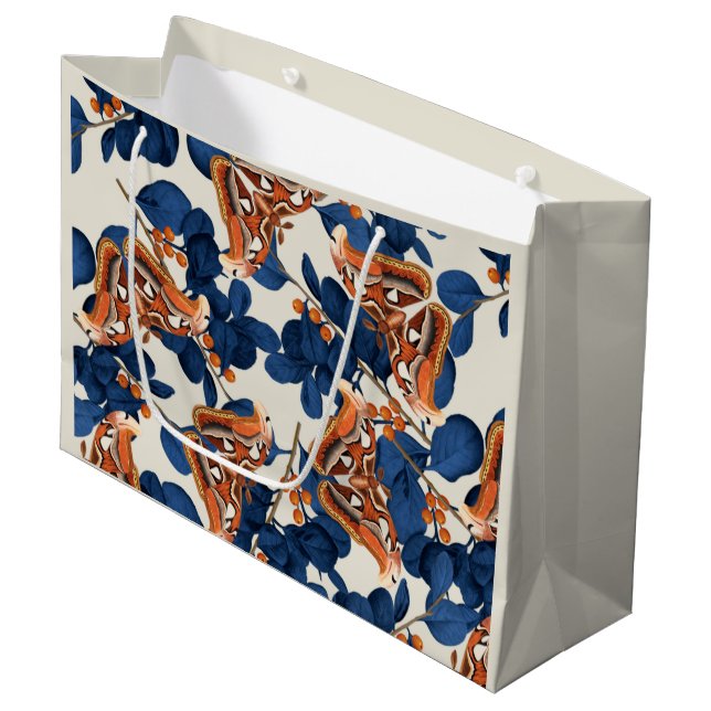 Colourful Moth Butterfly Pattern  Large Gift Bag (Front Angled)