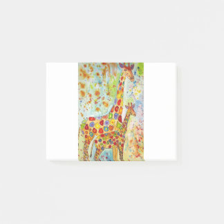 Colourful Mother and Baby Giraffes Post-it Notes