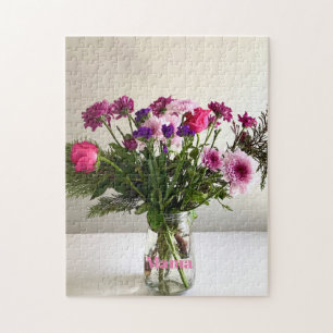 Colourful Mother’s Day Mama Bouquet+ Custom Option Jigsaw Puzzle