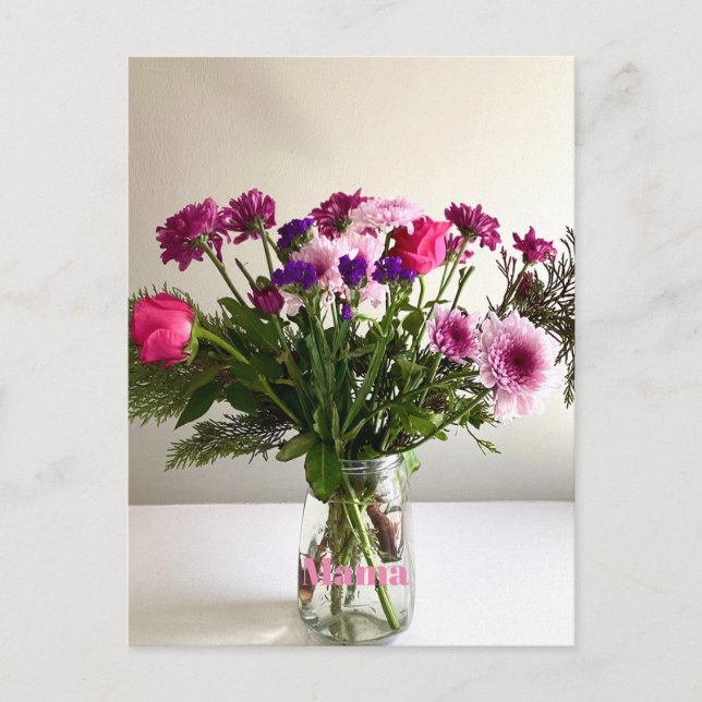 Colourful Mother’s Day Mama Bouquet+ Custom Option Postcard (Front)
