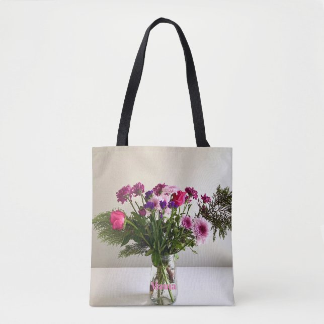 Colourful Mother’s Day Mama Bouquet+ Custom Option Tote Bag (Front)