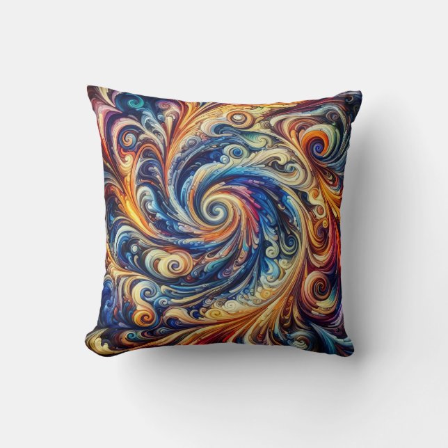 Colourful Motion Abstract Art Cushion (Front)