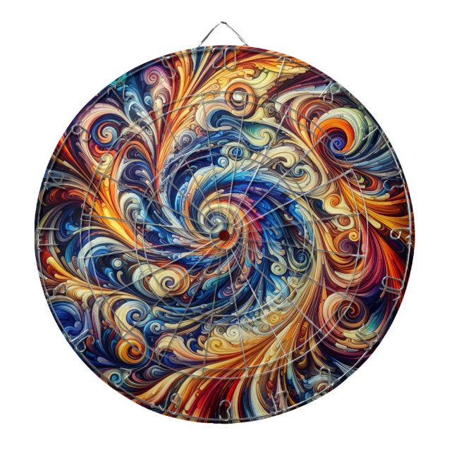 Colourful Motion Abstract Art Dartboard (Front)