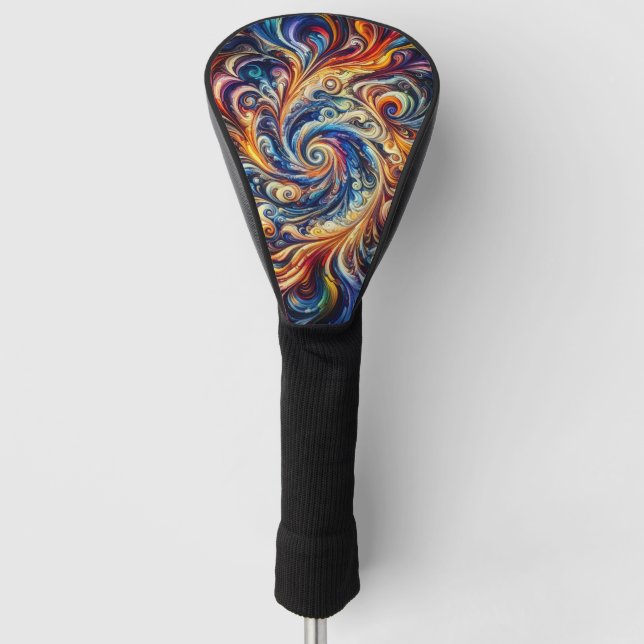 Colourful Motion Abstract Art Golf Head Cover (Front)