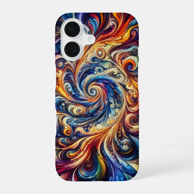 Colourful Motion Abstract Art iPhone 16 Case (Back)