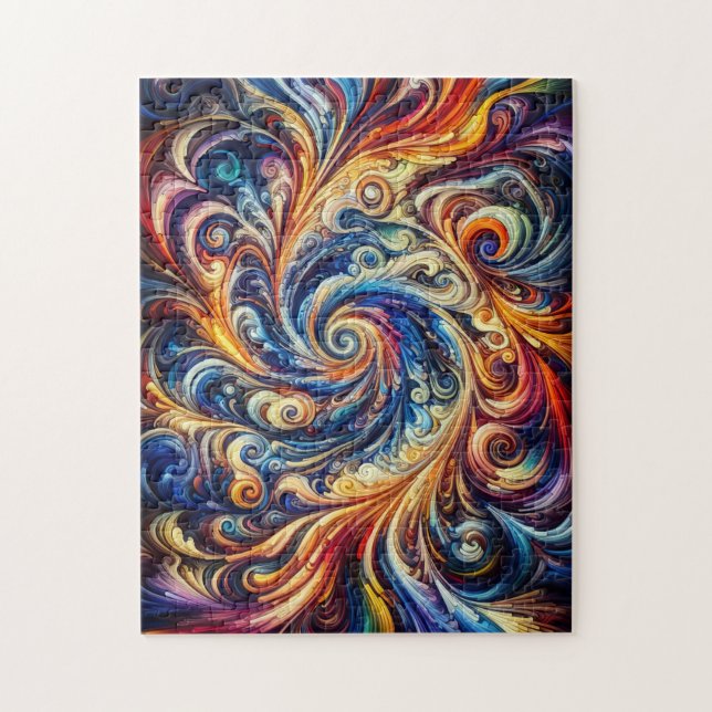 Colourful Motion Abstract Art Jigsaw Puzzle (Vertical)