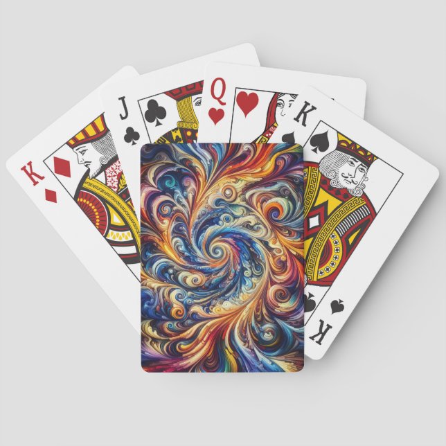 Colourful Motion Abstract Art Playing Cards (Back)