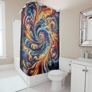 Colourful Motion Abstract Art Shower Curtain