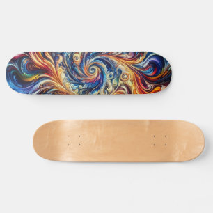Colourful Motion Abstract Art Skateboard