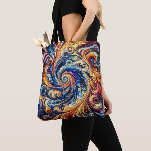 Colourful Motion Abstract Art Tote Bag (Close Up)