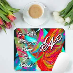 Colourful Motivational Monogram Liquified Abstract Mouse Mat