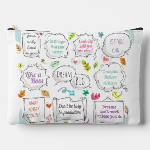 Colourful Motivational Quotes Speech Bubbles Goals Accessory Pouch