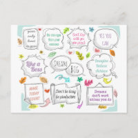 Colourful Motivational Quotes Speech Bubbles Goals