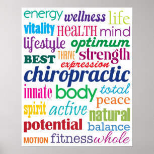 Colourful Motivational Word Collage Chiropractic Poster