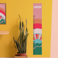 Colourful Mountain Sun Little Girls Growth Chart