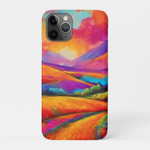 Colourful Mountain Sunset Landscape Painting iPhone 11 Pro Case