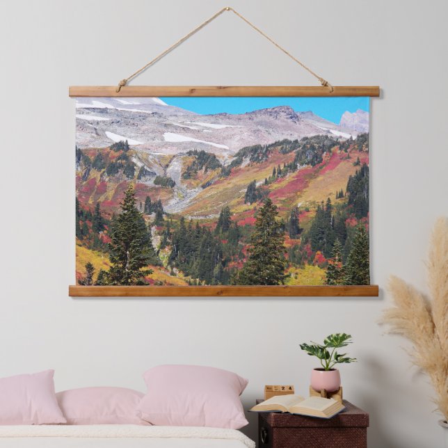 Colourful Mountain Valley Landscape Hanging Tapestry (Bedroom)