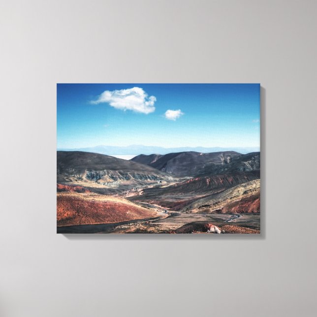 Colourful Mountain Valleys Around Salt Flats Canvas Print (Front)