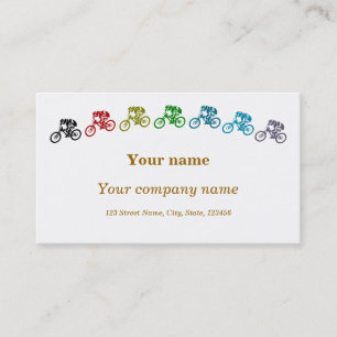 Colourful mountainbikes business card