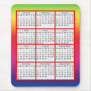 Colourful Mouse-pad Calendar for 2016 Mouse Mat