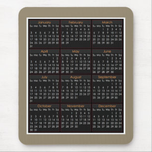 Colourful Mouse-pad Calendar for 2016 Mouse Mat
