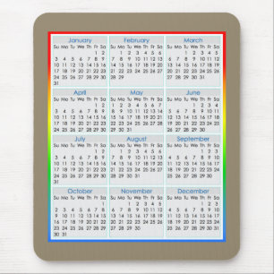 Colourful Mouse-pad Calendar for 2016 Mouse Mat