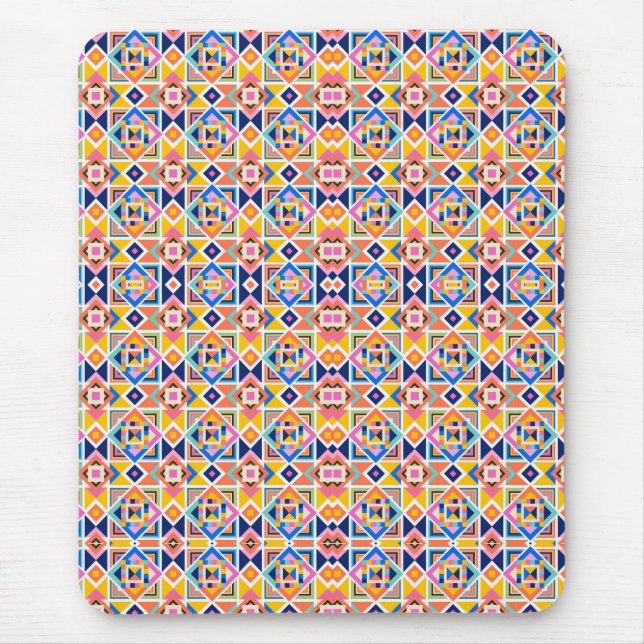 Colourful mouse pad with intricate geometric tile  (Front)