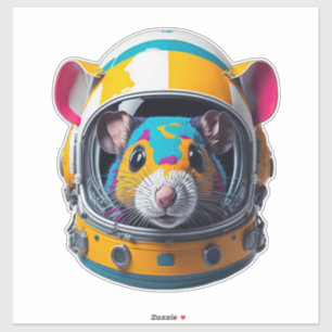 Colourful Mouse with Astronaut Helmet